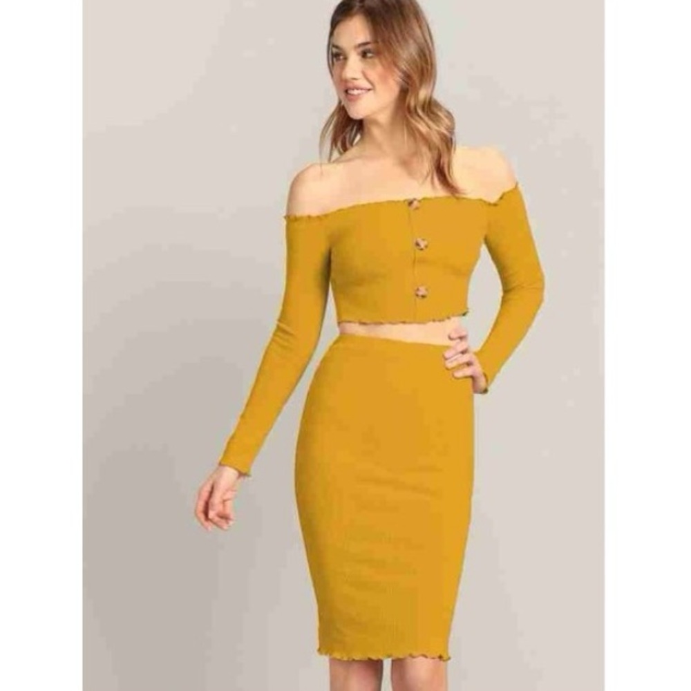 GOOD LUCK GEM 💛 Ribbed Lettuce Edge Skirt - Picture 5 of 14